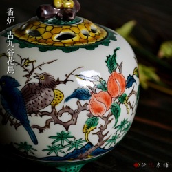 送料無料】 香炉 金襴手桜 3号 / お香 線香 リラックス 仏具 人気