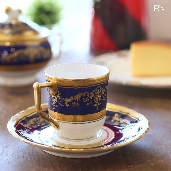 フランス RAYNAUD レイノー リモージュ コーヒーカップ＆ソーサー 濃紺