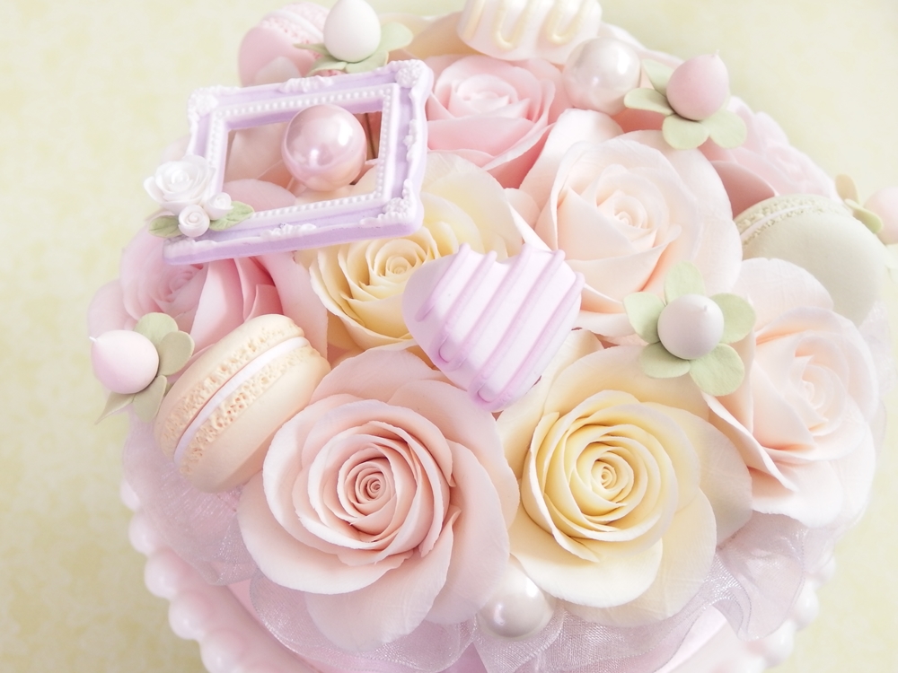 ほんのりピンクのバラのクレイケーキ ほんのりピンクのバラのクレイ