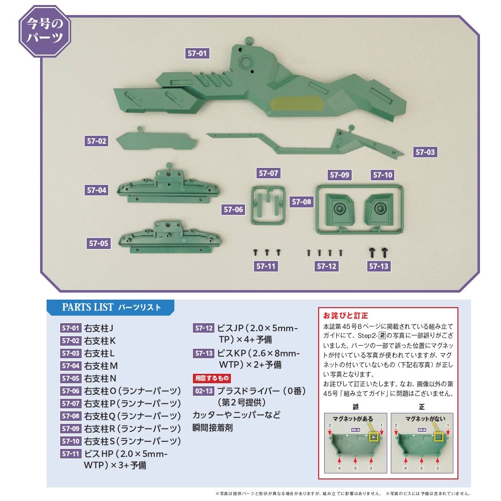 エヴァンゲリオン初号機をつくる 第57号 | デアゴスティーニ公式