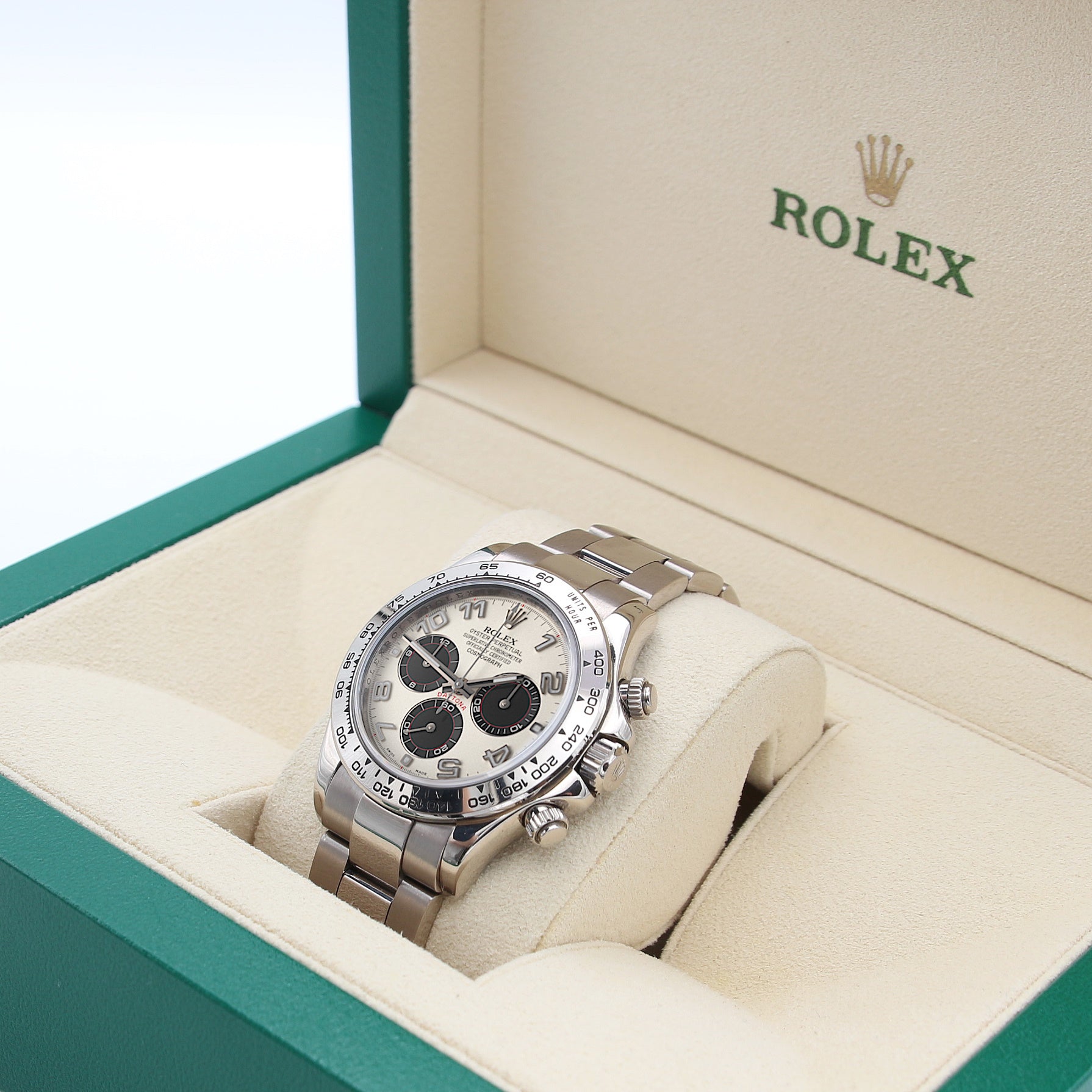 Rolex Daytona ref. 116509 - Silver with black subs PANDA Dial