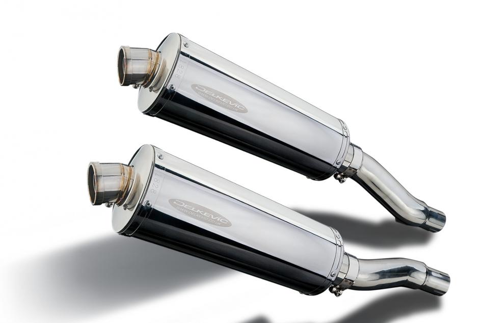 Slip-On Exhaust Set with 14-inch Oval 304 Stainless Steel Mufflers