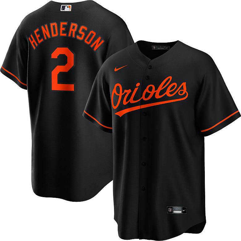 Nike Men's Baltimore Orioles Gunnar Henderson #2 Black Cool Base