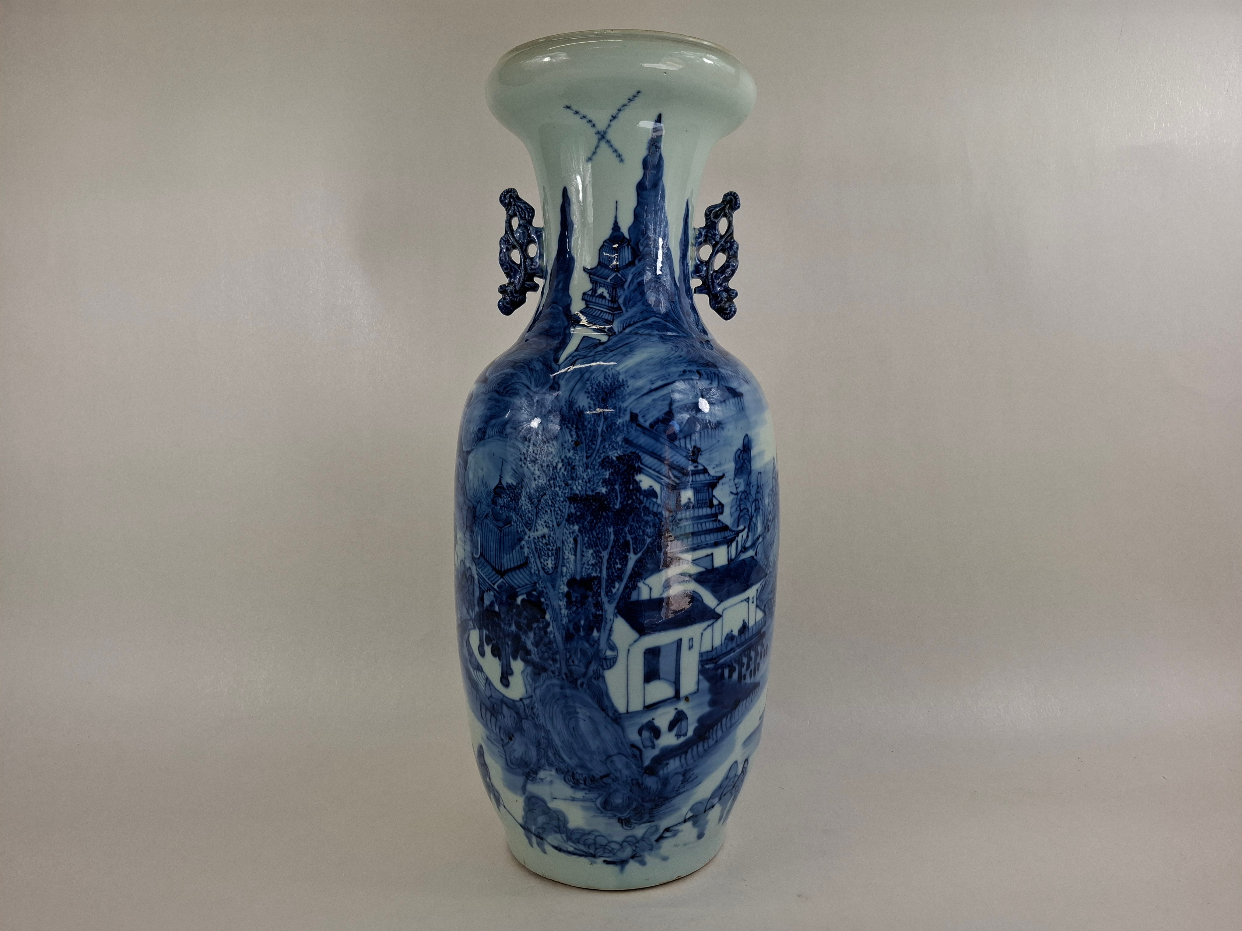 大型古董中国花瓶，饰有风景// 清朝- 19 世纪– Diddenantiques