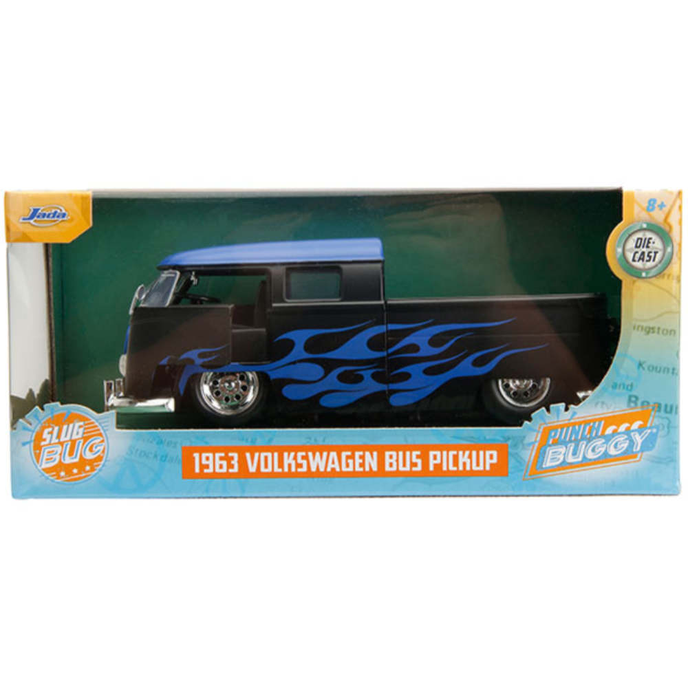 1962 Volkswagen Bus 1:24 Scale Diecast Model Matte Black Blue by