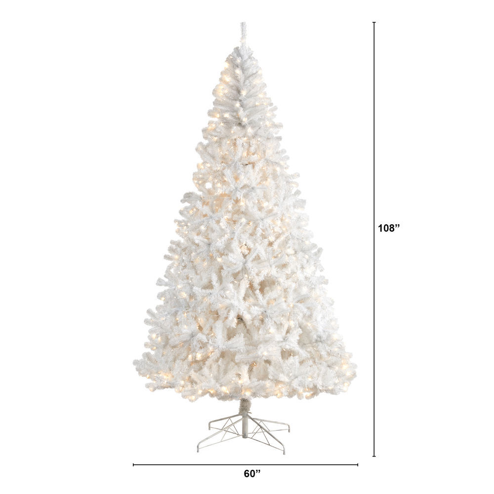 Nearly Natural 9' White Christmas Tree with 1860 Branches and 650