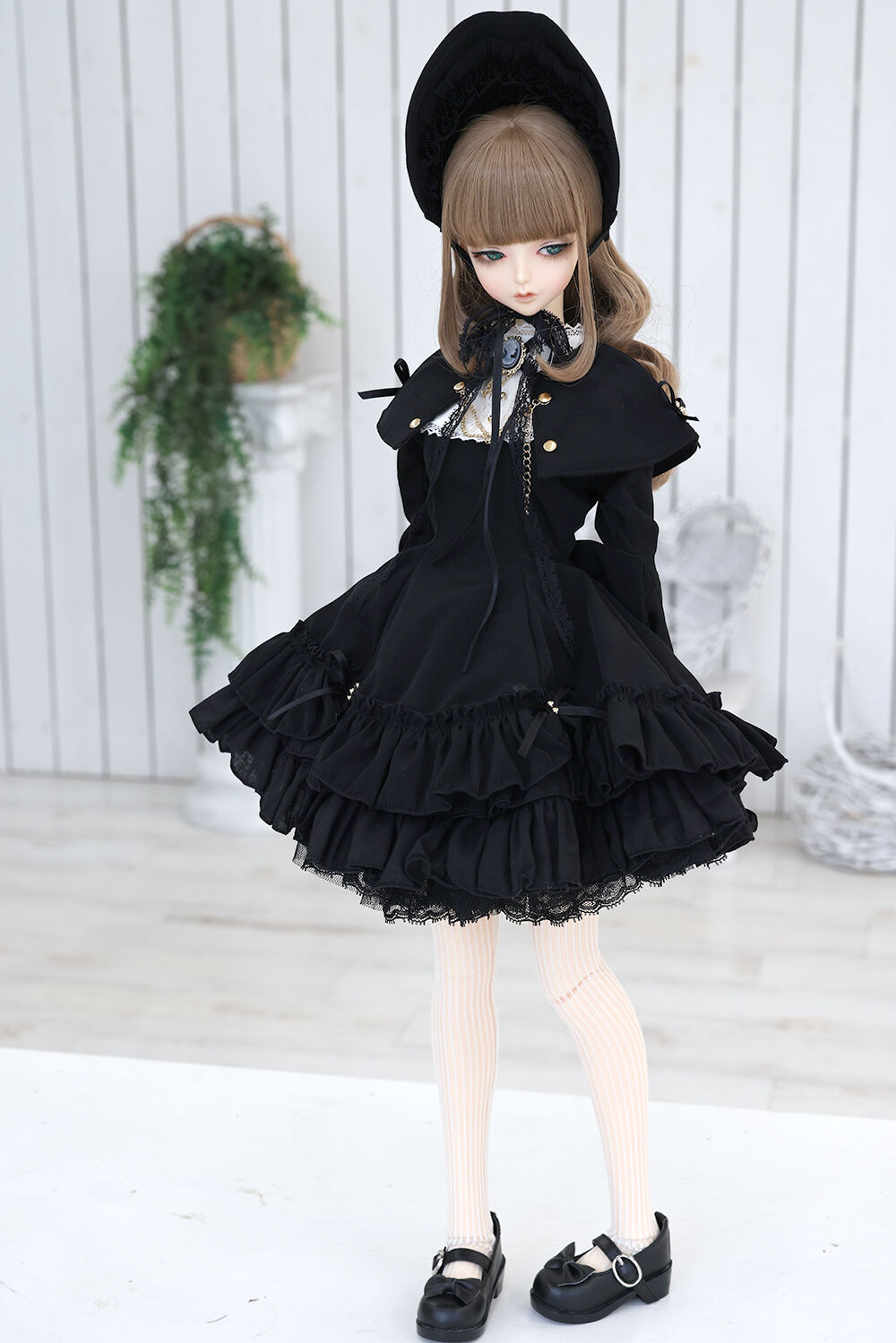 DOLK×NINE9 STYLE】Antique cape dress DOLK限定 BLACK - 60cm（SD
