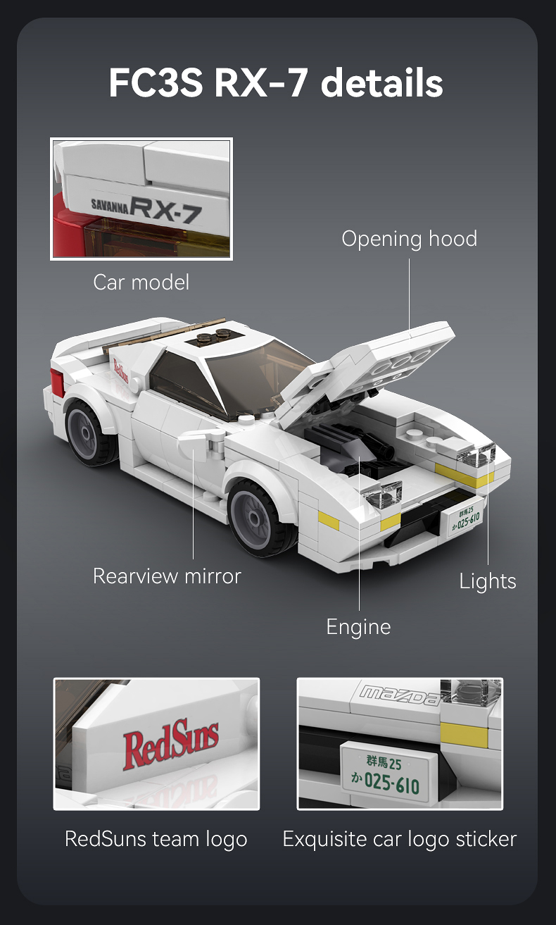 頭文字D ブロックキット 高橋涼介 RX-7 FC3S – 名城・伝統美