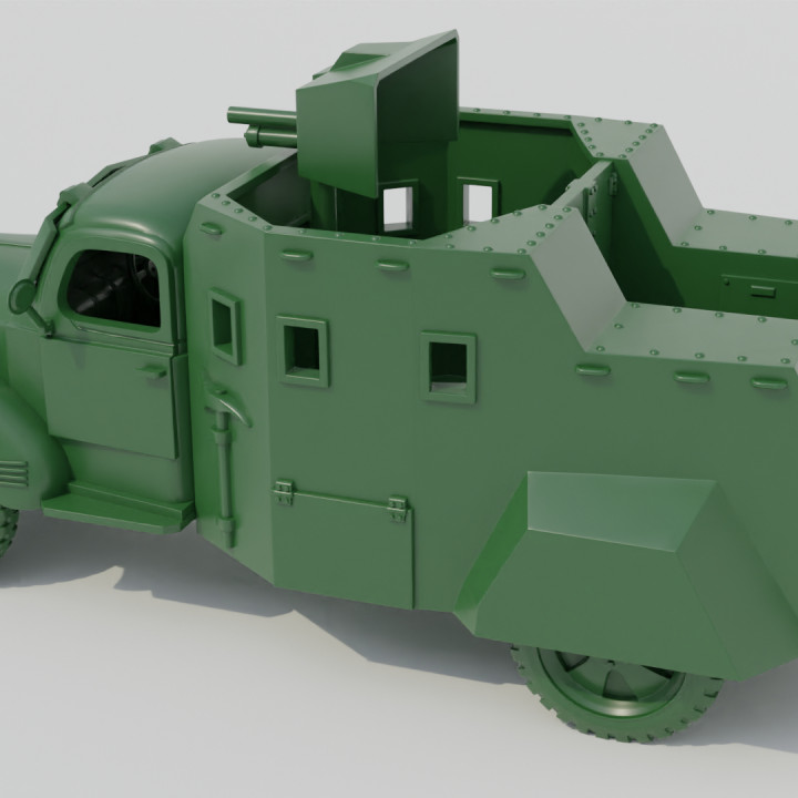 3D Printable Armoured Car Dodge Tanake (France, WW2) by Wargame3d