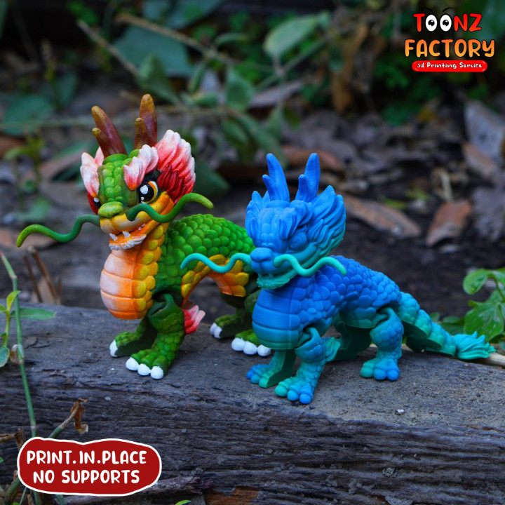 3D Printable Flexi Chinese Dragon by Toonz Factory
