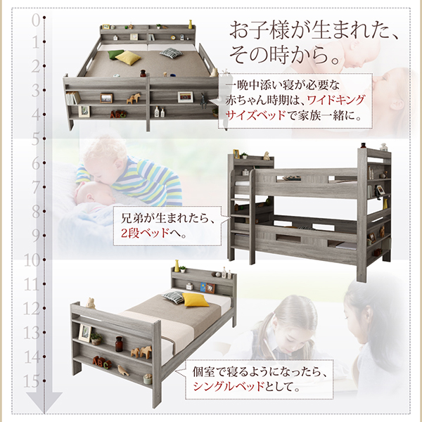 2段ベッド | 横に連結も可能！ 二段ベッド 薄型軽量ポケット