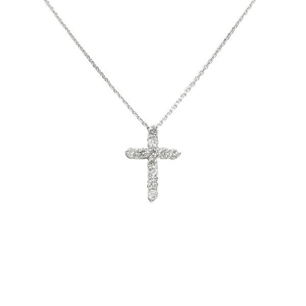 プラチナ950 プラチナ850 ダイヤモンド クロス ネックレス J370403