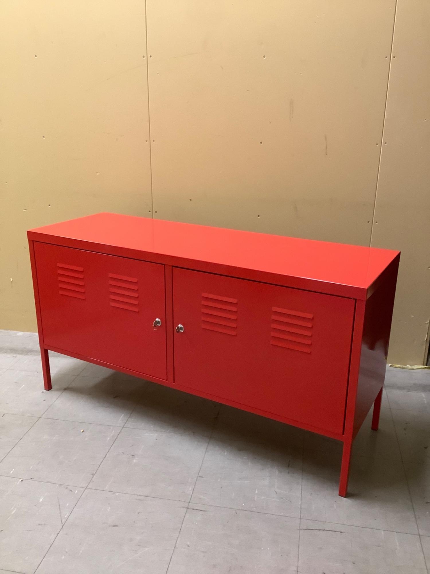 IKEA (イケア) スチールキャビネット レッド 幅118 高63 奥40 （cm