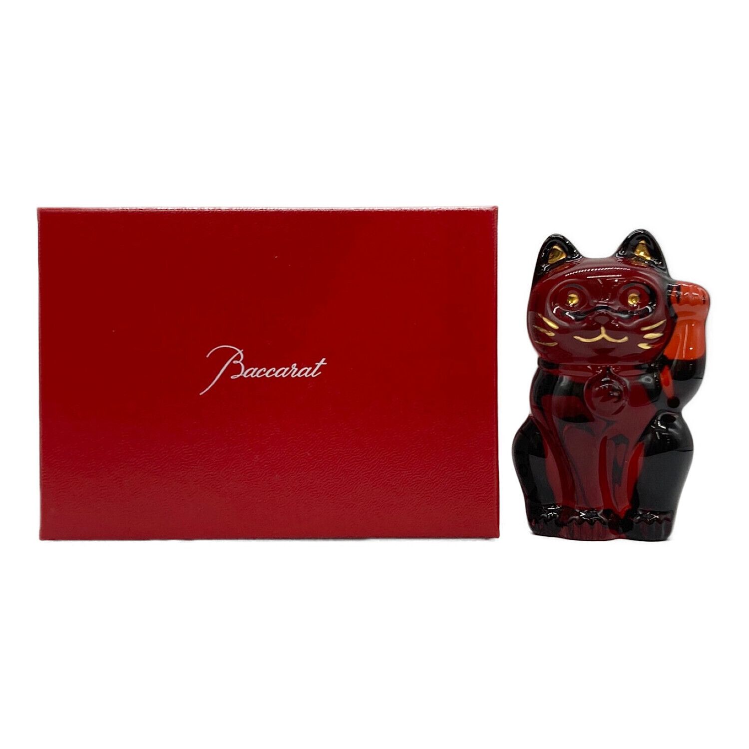 Baccarat(バカラ) 招き猫 クリスタル レッド｜トレファクONLINE