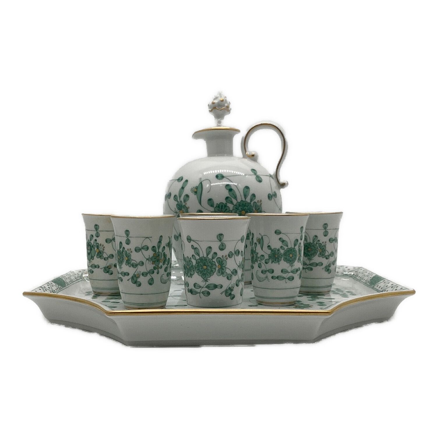 Meissen (マイセン) リキュールセット インドの華 リッチグリーン