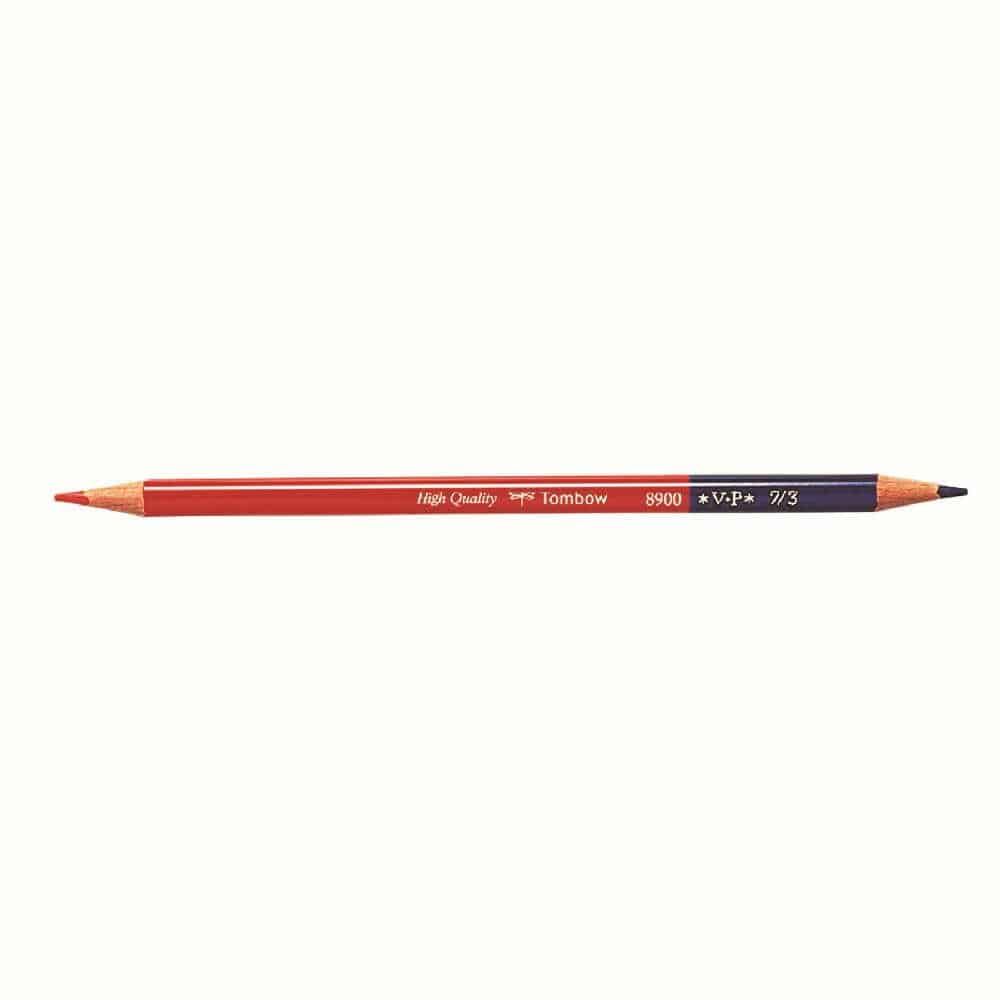 トンボ鉛筆 赤青鉛筆 8900VP 7／3 1ダース（12本）(朱／藍): サン