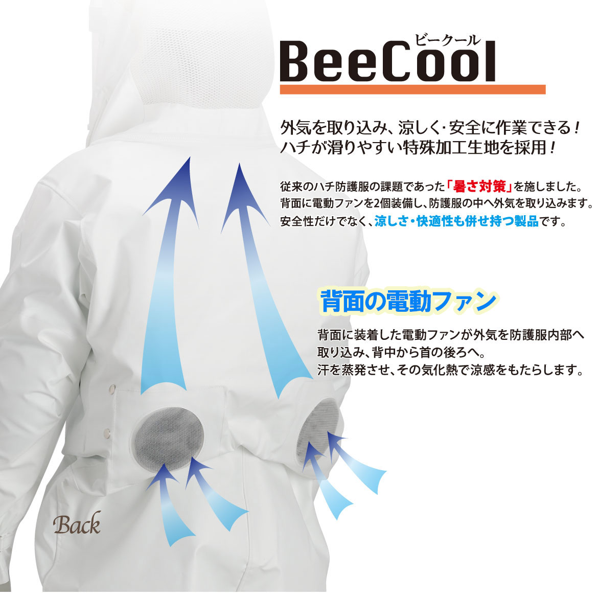 ファン付きハチ防護服 BeeCool（ビークール） | 【ミドリ安全