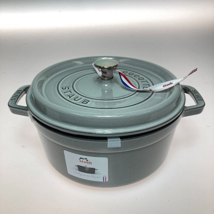 STAUB ストウブ ピコ・ココット ラウンド グレー 24cm 鋳物ホーロー鍋