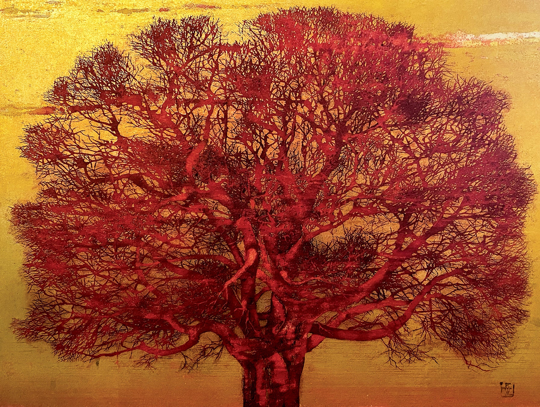 星襄一：赤い木（販売済み） – Egenolf Gallery Japanese Prints