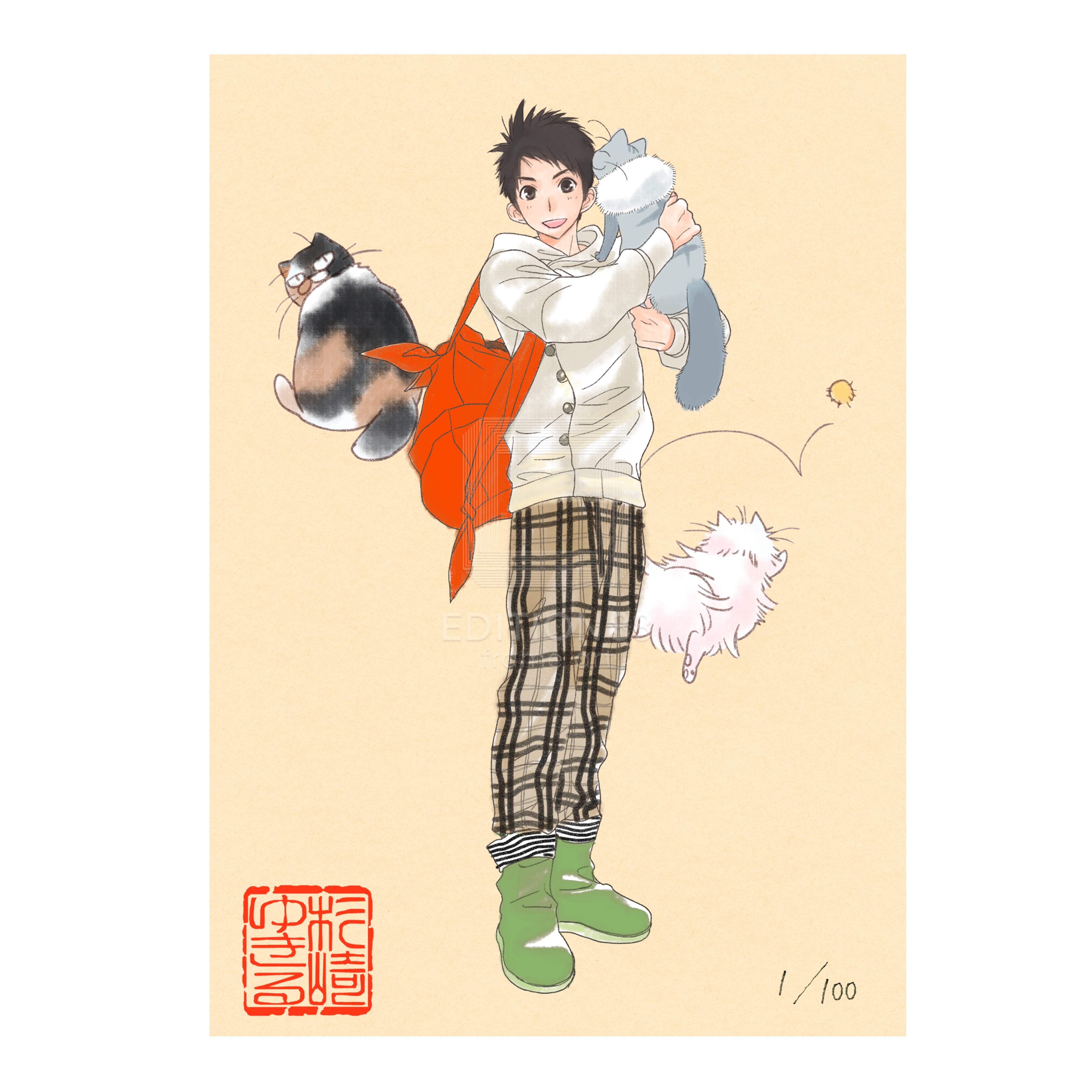 純喫茶ねこ」88グラフ 第1巻表紙 /杉崎ゆきる（落款入り / 限定100枚）