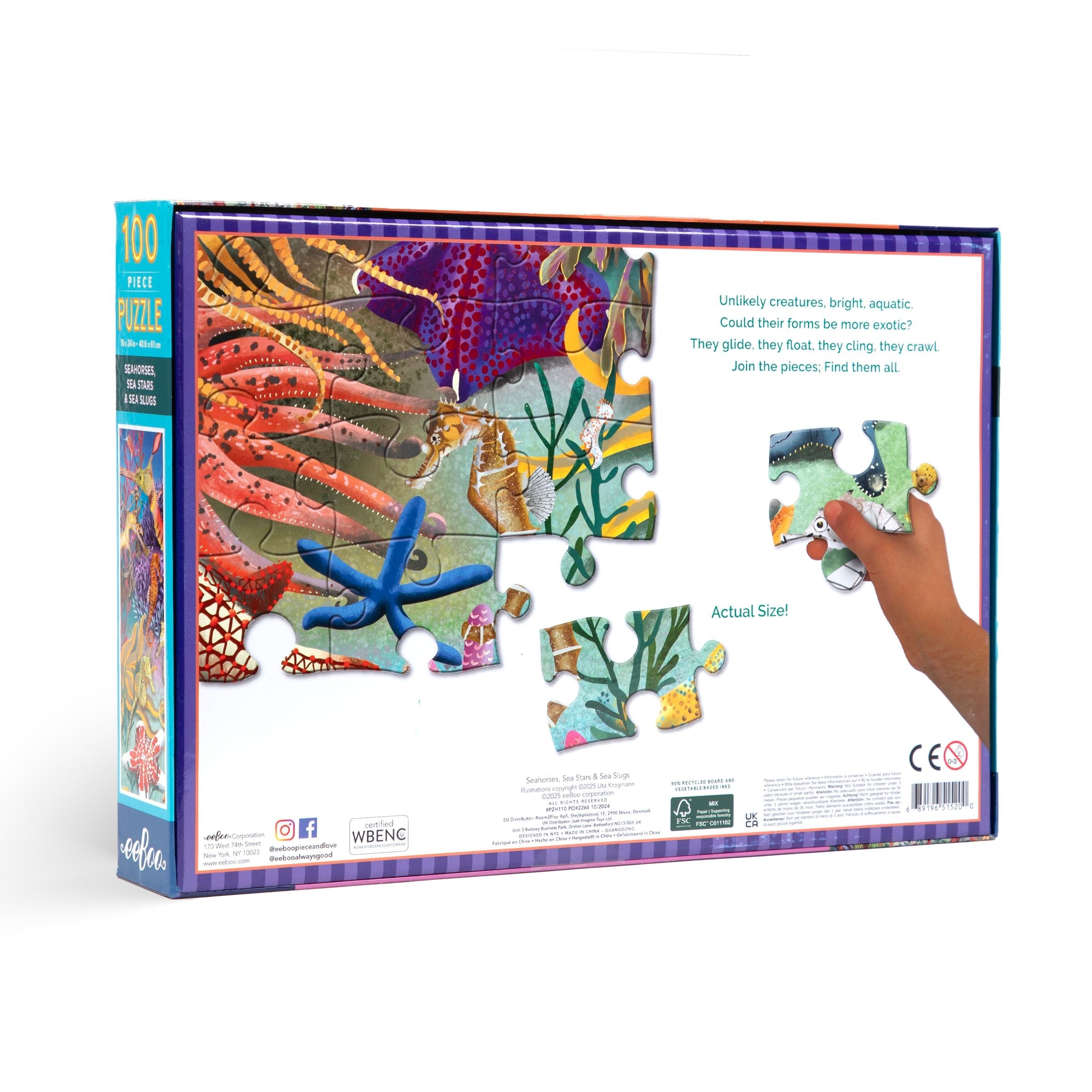 Seahorses, Sea Stars & Sea Slugs 100 Pc Jigsaw Puzzle by eeBoo