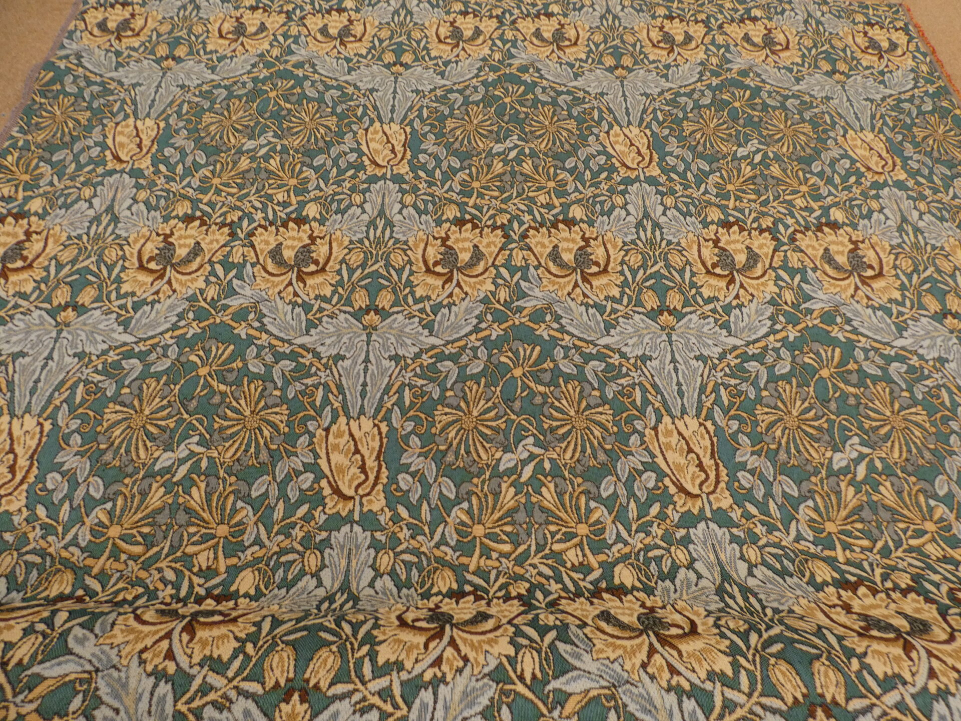 William Morris Honeysuckle Emerald Tapestry Fabric - Ellbee Fabrics
