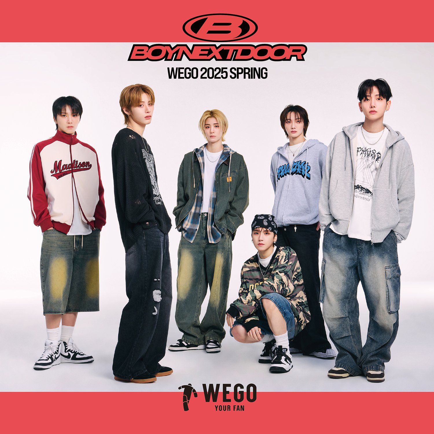 WEGO 2025 SPRING & SUMMERのビジュアルモデルに6人組ボーイグループ