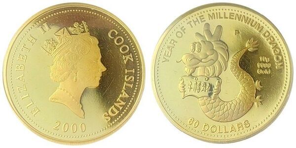 60 Dollars - Elizabeth II (Year of the Millennium Dragon) - Cook