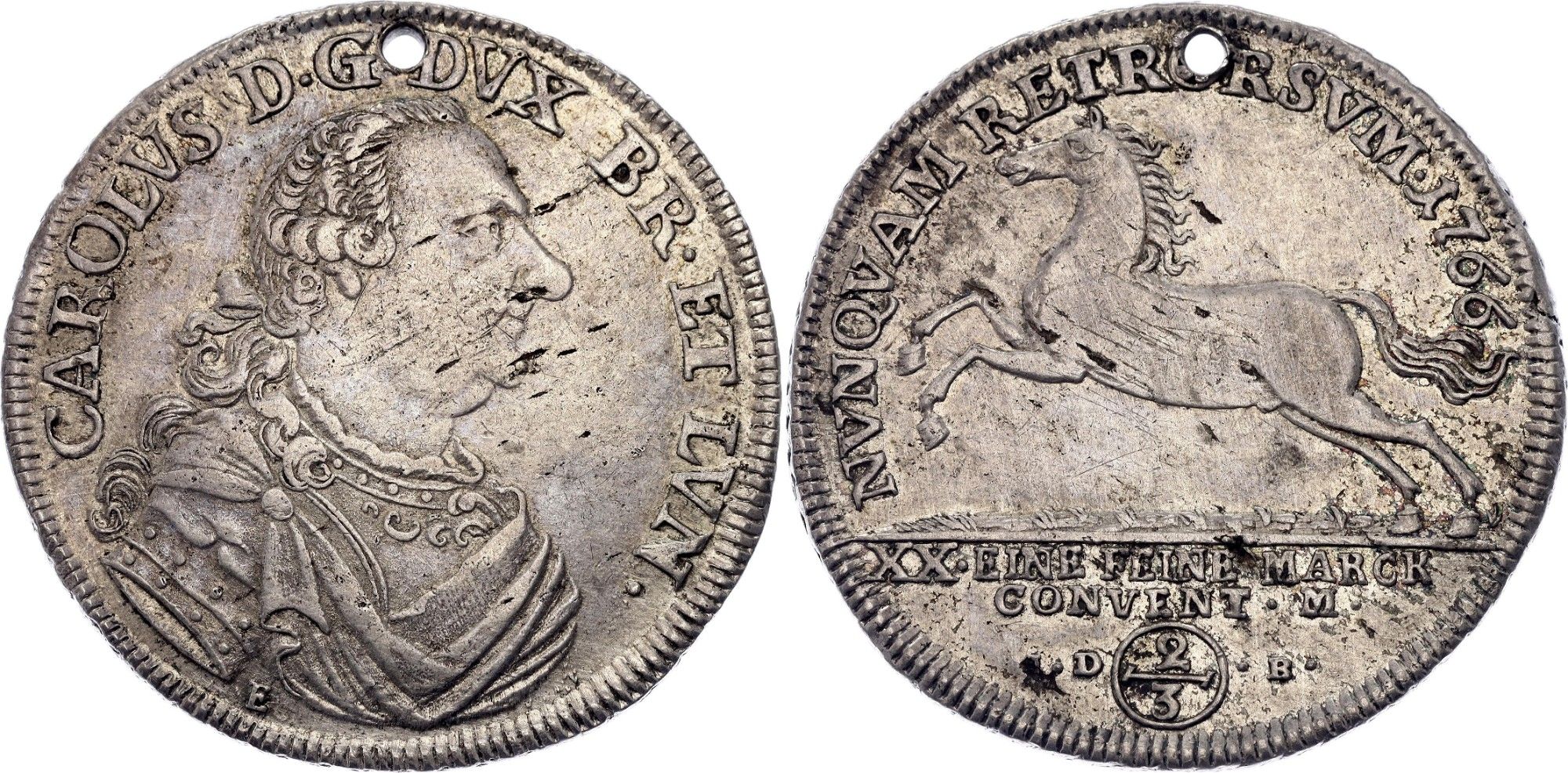 ⅔ Thaler - Charles I - Principality of Brunswick-Wolfenbüttel