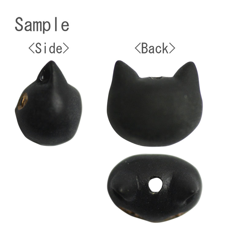 チャーム / 猫（通し穴）/ WH ｜アクセサリーチャーム・ハンドメイド
