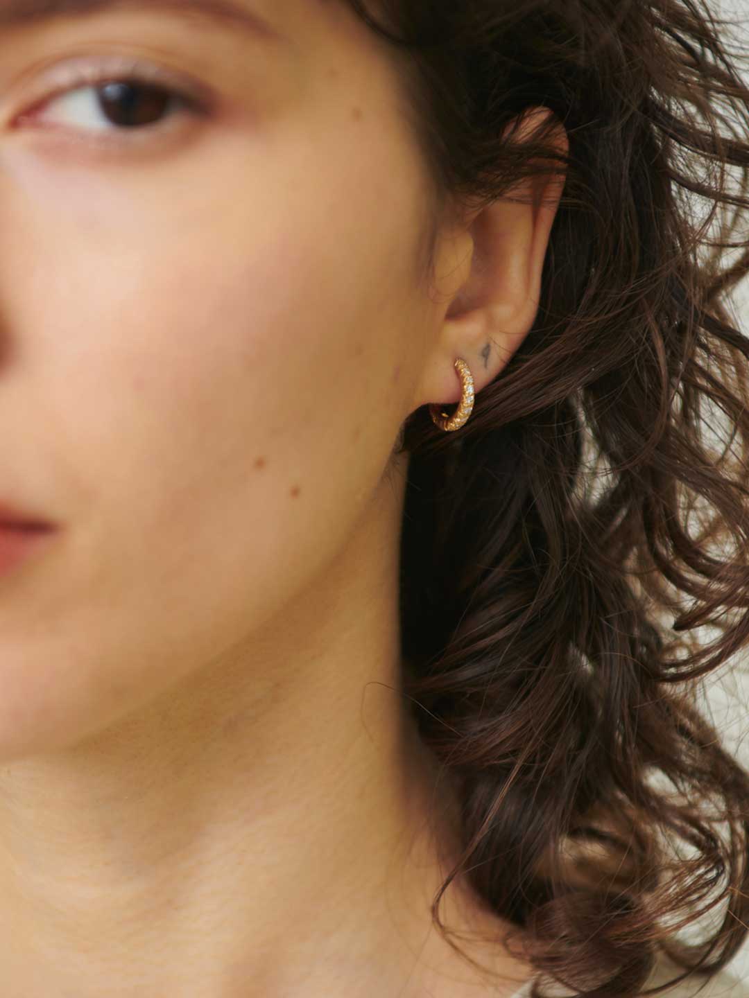 hum(ハム) | ハムエタ クラシック ダイヤモンド ピアス M - イエロー