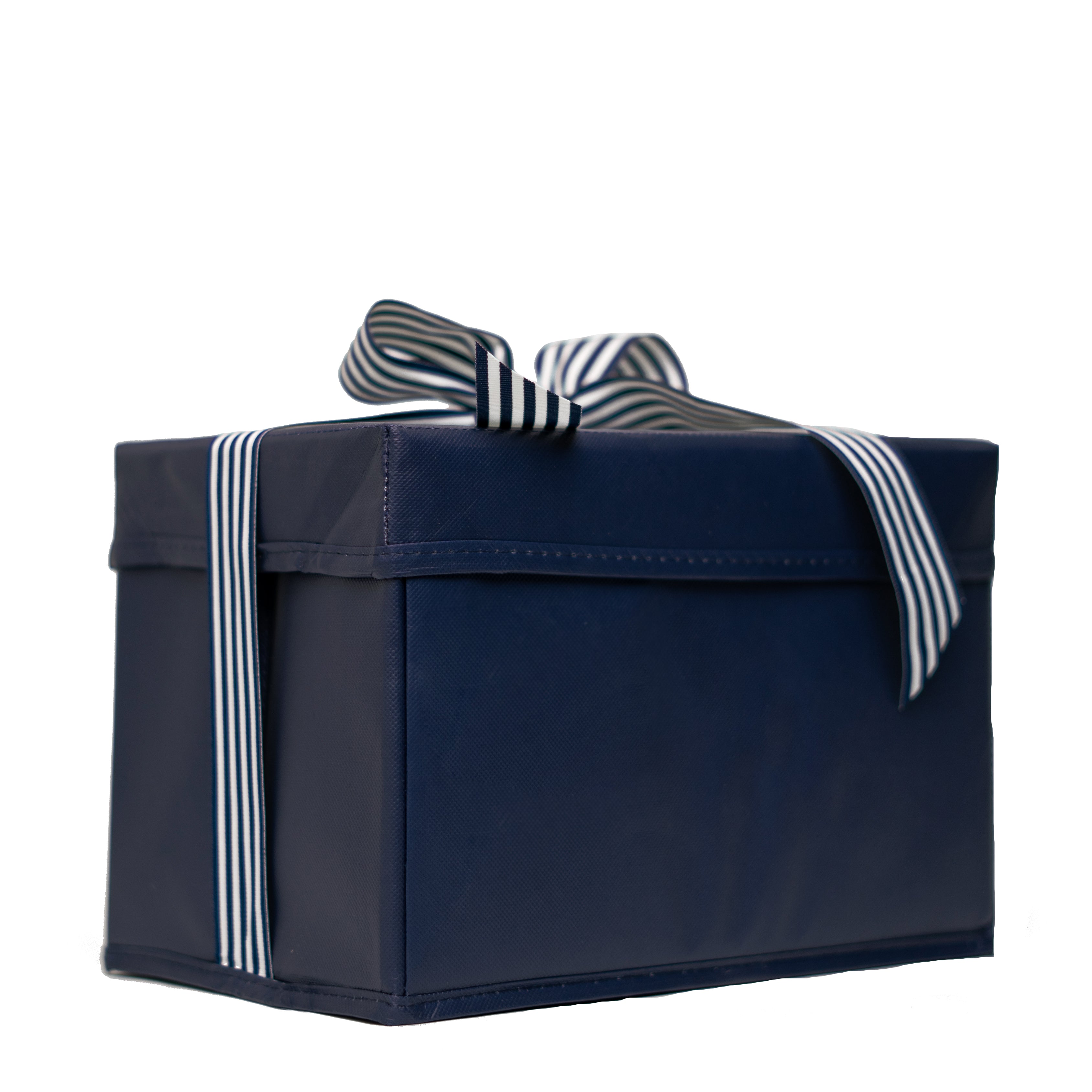 EverBox: Medium Navy Blue Collapsible Gift Box with White + Navy