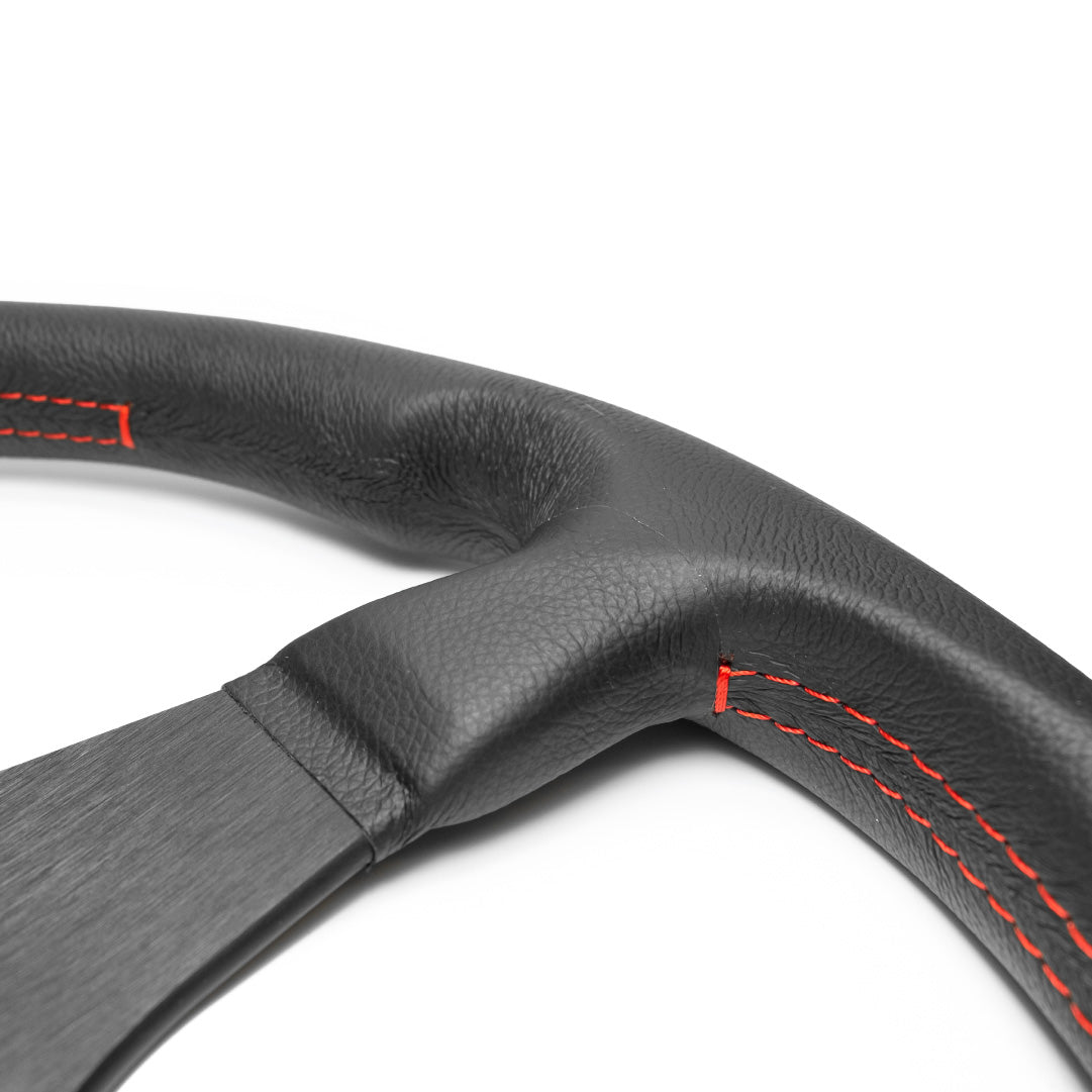 MOMO Honda NSX NSX-R Steering Wheel - Black Leather - Red Stitching -