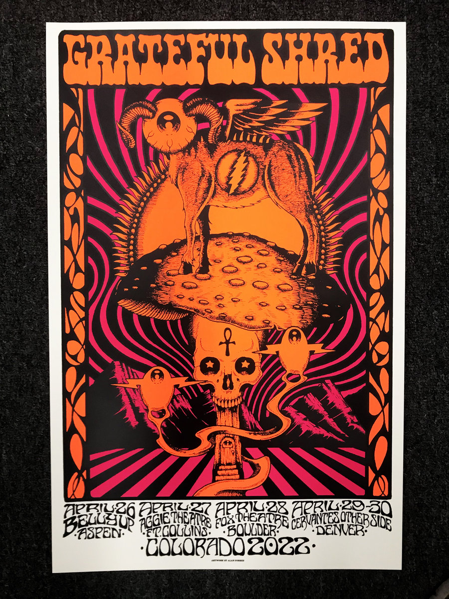 Alan Forbes CO Sacred Mushroom Mountain 2022 Silkscreened Poster