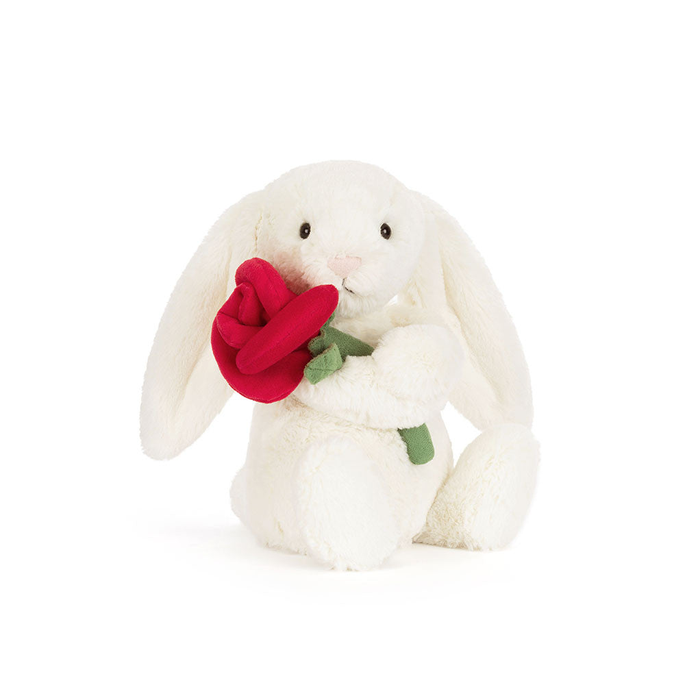Jellycat - Cream Bunny With Rose – Fetch Mkt.