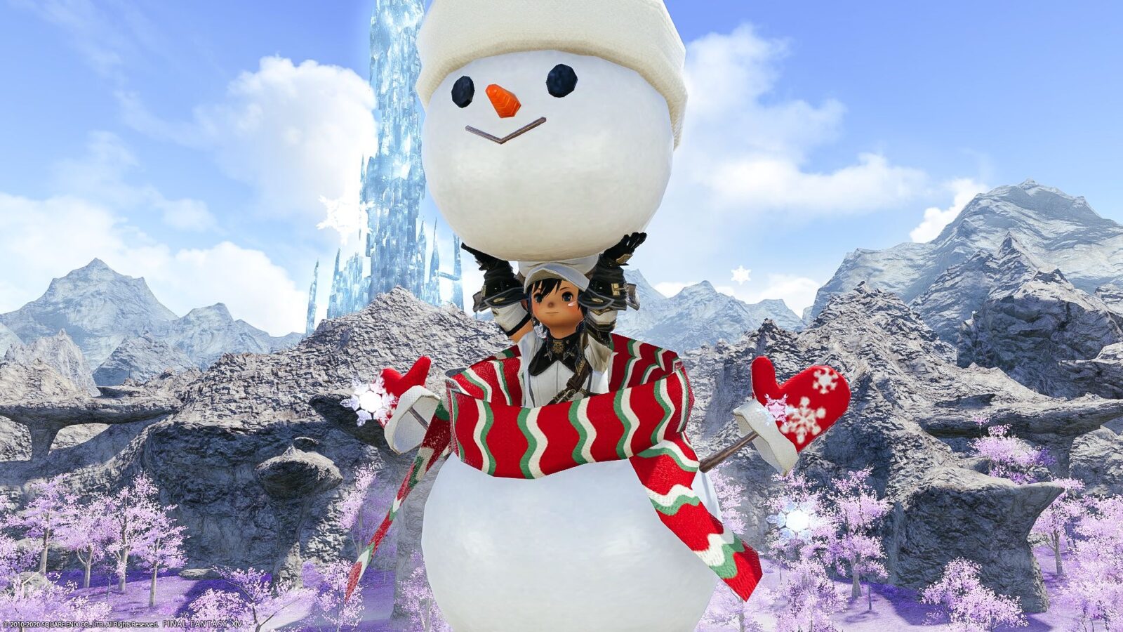 雪だるまから出てくるとっても可愛い星芒祭2020マウント『スノーマン