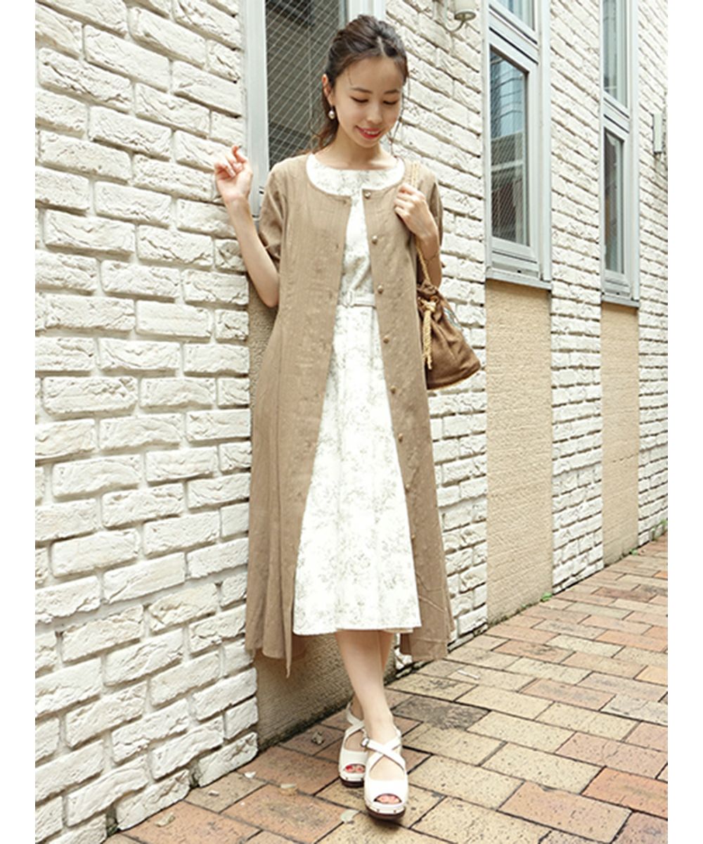 □ドビーストライプ前開きワンピース/an another angelus [26BE03g012