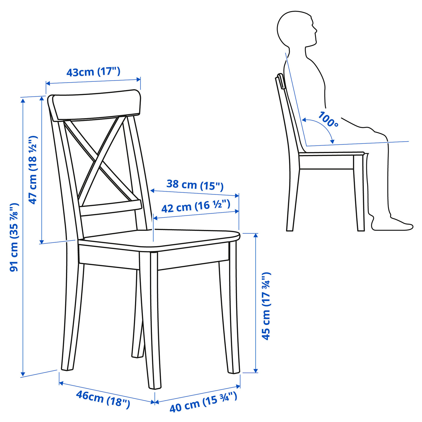 INGOLF chair brown-black - IKEA
