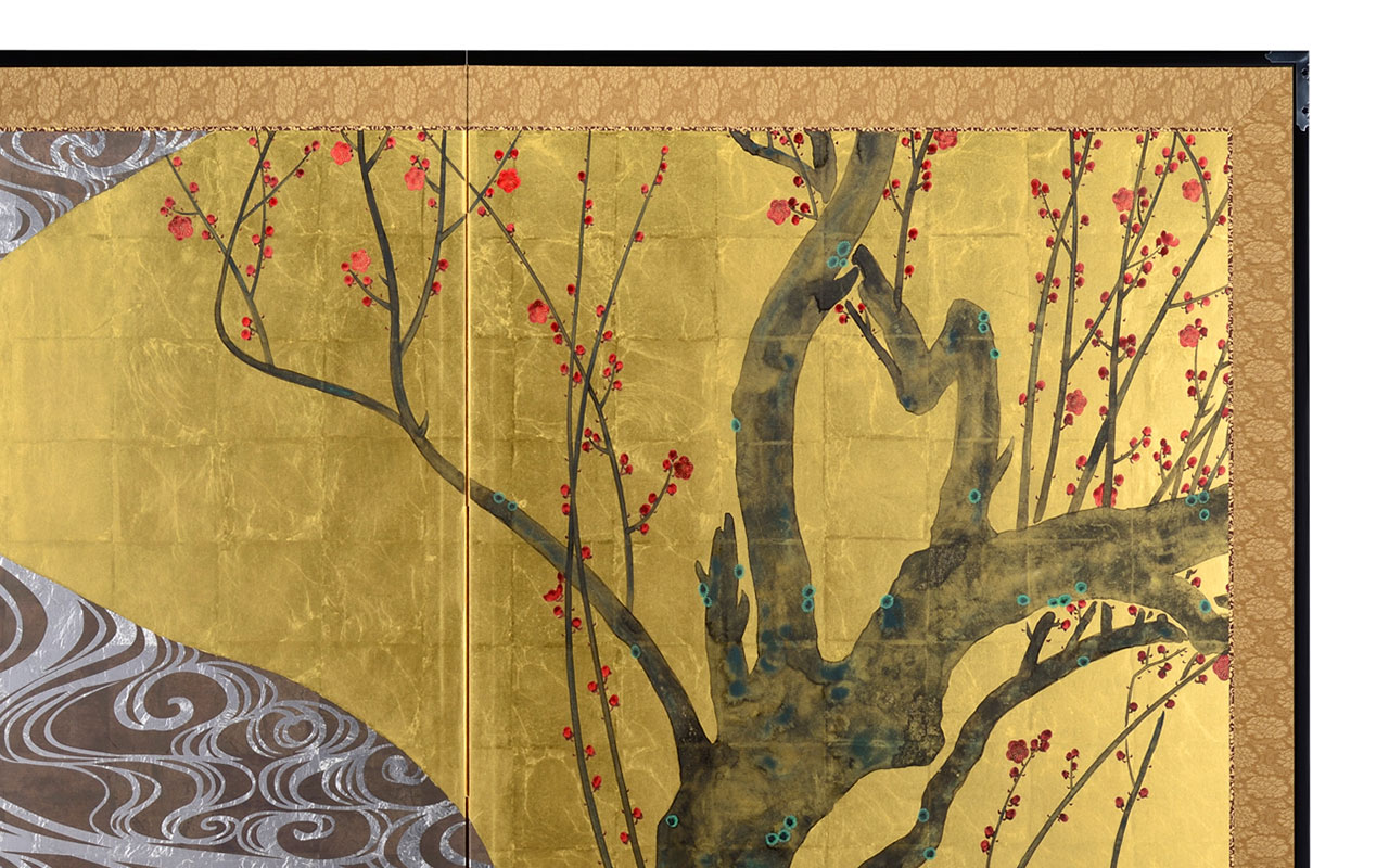 二曲一双屏風 紅白梅図 | HAKUICHI BUSINESS｜日本らしい金箔のお土産