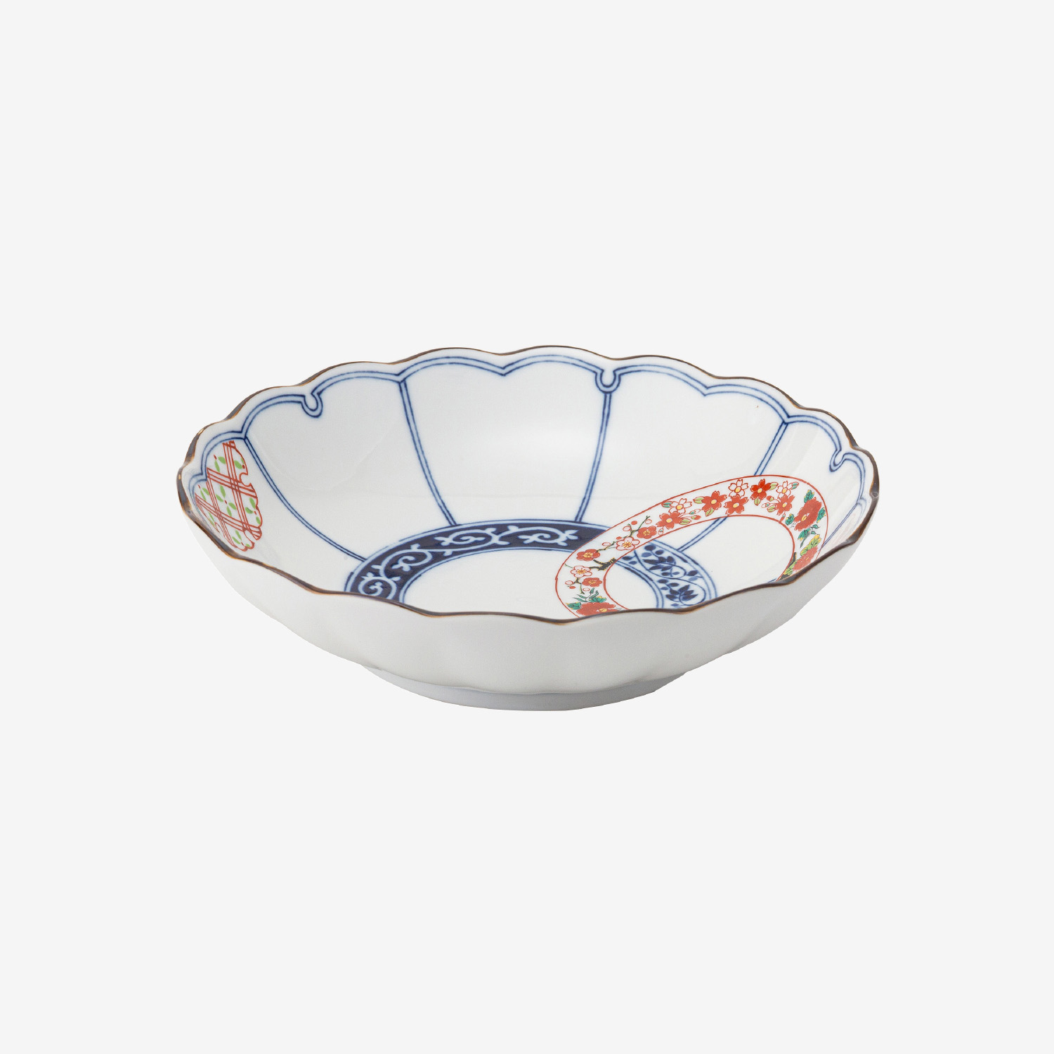 クラシノウツワ｜染錦輪つなぎ 菊型多用皿｜西海陶器 | SAIKAI B-SHOP