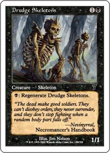 Foil】□イラスト違い□《蠢く骸骨/Drudge Skeletons》[10ED] 黒U