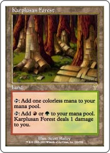 Foil】《カープルーザンの森/Karplusan Forest》[7ED] 土地R | 日本
