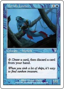 Foil】《マーフォークの物あさり/Merfolk Looter》[7ED] 青U | 日本
