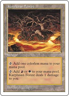 Foil】《カープルーザンの森/Karplusan Forest》[7ED] 土地R | 日本