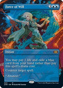 Foil】(340)□ボーダーレス□《意志の力/Force of Will》[2XM-BF] 青R
