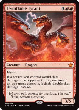 Foil】(427)□ショーケース□《双炎の暴君/Twinflame Tyrant》[FDN-BF
