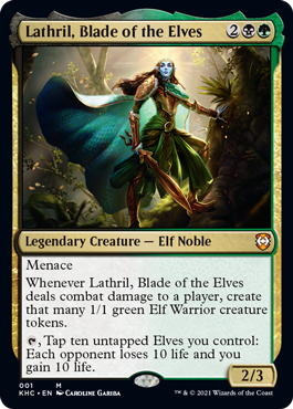 001)《エルフの刃、ラスリル/Lathril, Blade of the Elves》[KHC] 金R