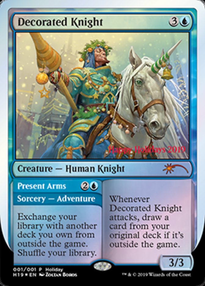 Foil】《Decorated Knight》(ホリデープロモカード)[流星マーク] 青