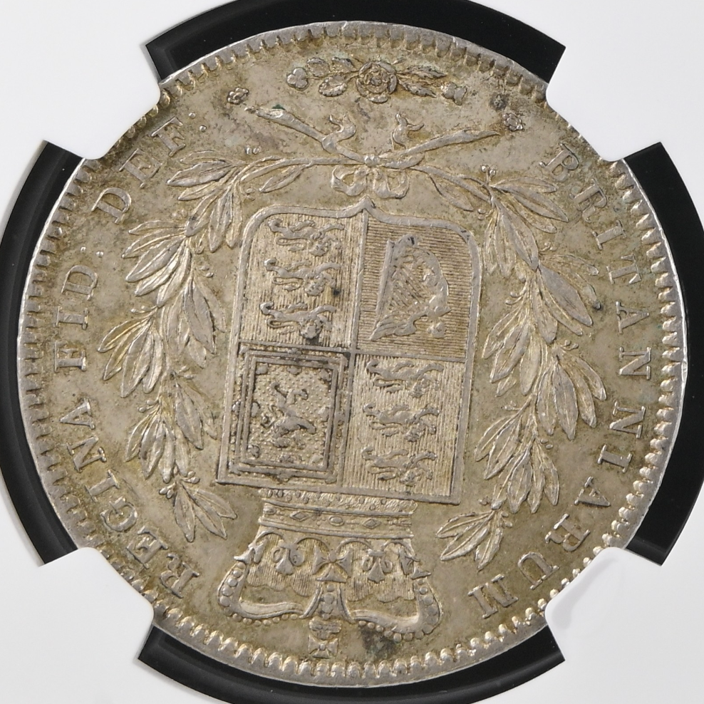 1845年 英国🇬🇧 ヴィクトリア女王 クラウン銀貨 ヤングヘッド NGC