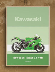 Kawasaki Ninja ZX-10R graphic poster. – FOURNSEVEN
